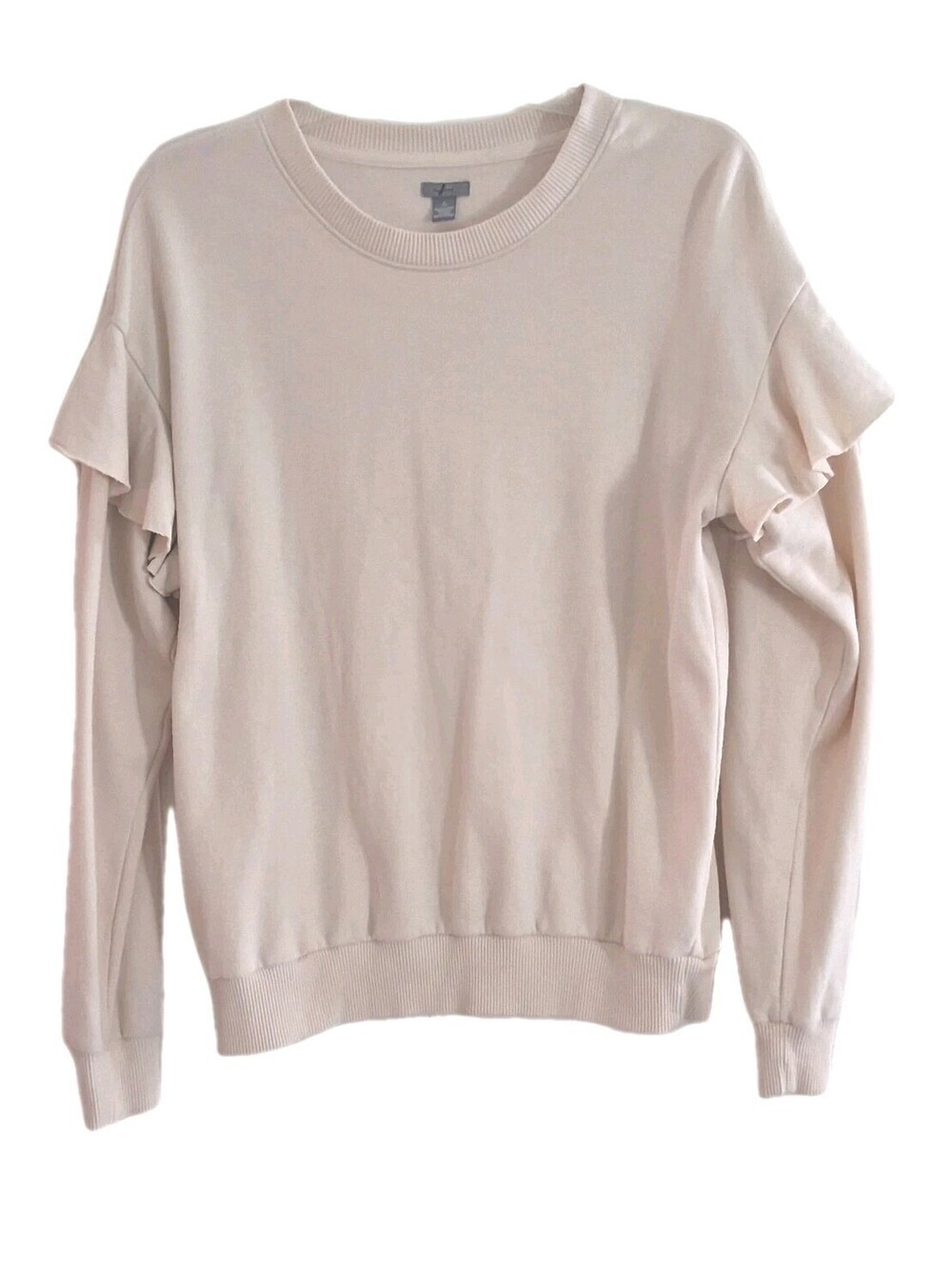 Aerie Ivory Ruffle Sleeve Sweatshirt Size SP, EUC